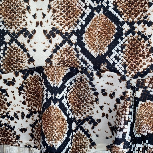 Nasty Gal Taupe Verity Snake Flippy Hem Skirt - Picture 3 of 5